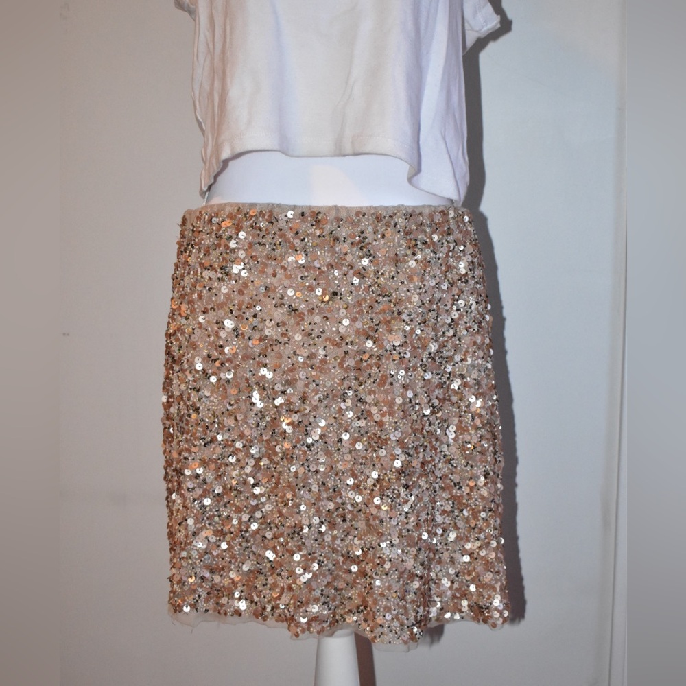 Zara Sparkling Sequin Mini Skirt in Gold